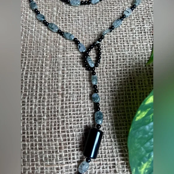 Gorgeous Handmade Glass Beads Loop Necklace and Matching Bracelet - Picture 2 of 5